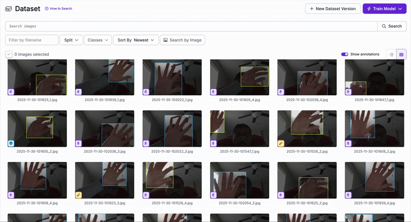 Animated dataset preview